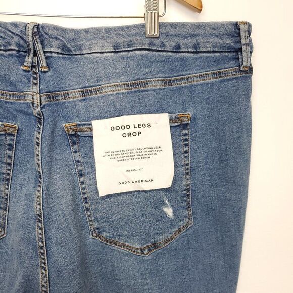 Good American Good Legs High Waist Ripped Skinny Jeans Indigo286 Plus Size 26 - Picture 9 of 13